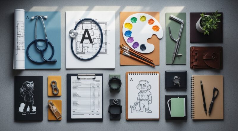 Illustration métiers en A